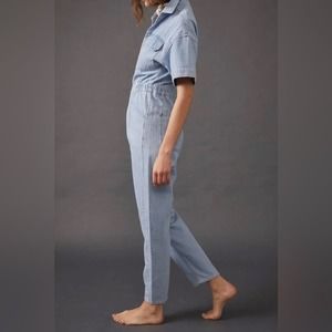 SINCERLY JULES Chambray Denim Utility Jumpsuit Size Small